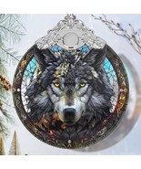 GRAY WOLF Stained Glass Suncatcher Christmas Ornament Keepsake Gift - $271.03 MXN