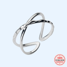 925 Sterling Silver Cris Cross Adjustable Ring - FAST SHIPPING!!! - £6.38 GBP
