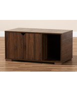 Sante Walnut Brown Finished 2-Door Wood Cat Litter Box Cover House - €77,33 EUR