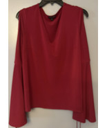 Chesley Red Dress Shirt  With bell Sleeves And  Cold Shoulders.  Size Me... - $25.00