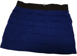 Express Blue Tiered Ruffle Short Zip Skirt in Modal Cotton - Size Small - £16.49 GBP