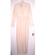 Oleg Cassini Ivory Maxi Length Gown with matching Bolero Jacket Sz 11 - €58,63 EUR