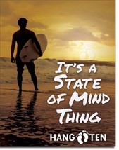 Hang Ten State Of Mind Thing Surf Surfing Beach Retro Wall Decor Metal Tin Sign - £12.50 GBP