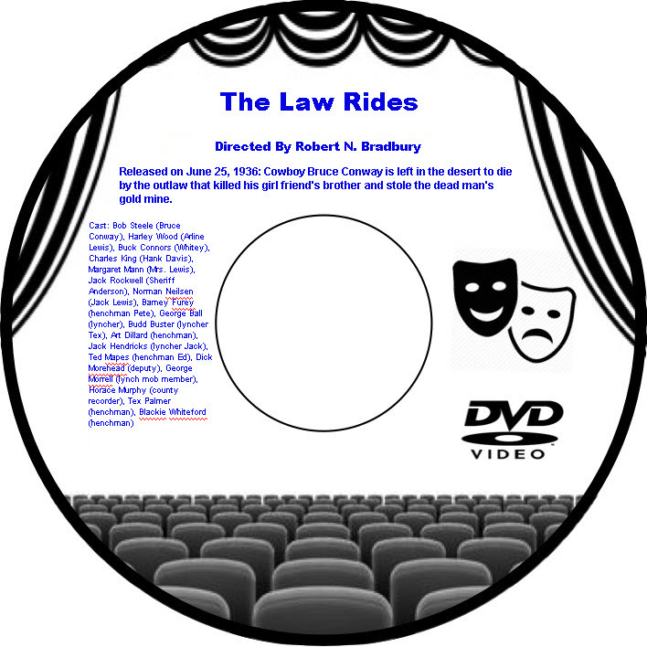 The Law Rides 1936 DVD Movie Action Bob Steele Harley Wood Buck Connors Charles