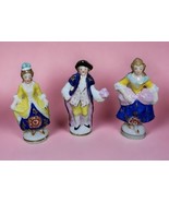 3 Miniature Antique Victorian Chelsea Germany Porcelain Figurines Gold A... - $144.52 CAD