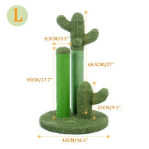 Cat Scratching Post Cactus 3 Pole Scratcher Kitten Interactive Toy Dangling Ball - £27.06 GBP+