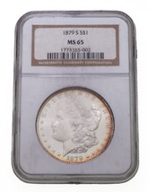 1879-S $1 Morgan Dollar Classé Par NGC Comme MS-65 Beau Jante Tonifiant - $262.34