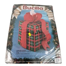 Bucilla Vintage Christmas Present Plastic Canvas Tissue Box Cover Gift Box New - $18.00