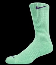 Nike DRI-FIT Everyday Plus Performance Cushion Crew Socks Green Purp Youth 5Y-7Y - £11.96 GBP