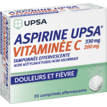 Aspirine vitaminee c upsa 20 comprimes effervescents thumb200