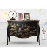interoknack Hand-Painted Landscape Entryway Cabinet, Style Antique Solid... - $2,665.03 CAD