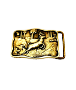 Solid Brass Running Deer Belt Buckle USA - £21.59 GBP