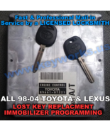 TOYOTA &amp; LEXUS mail in ECU FLASHING &amp; lost key replacement. 2 new keys i... - $2,740.16 MXN