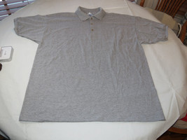 Gildan Activewear Ultrablend Heavyweight adult XL xlrg mens Grey polo shirt NOS - £10.27 GBP