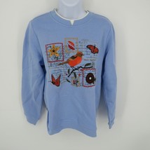 Breckenridge Womens Crew Neck Embellished Fleece Top Sweatshirt S NWT $44 - $19.00