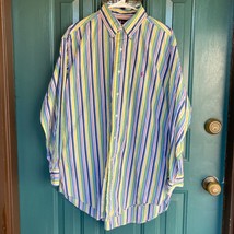Ralph Lauren Button Shirt Mens L Classic Fit Multicolor Striped Casual Cotton - £11.90 GBP