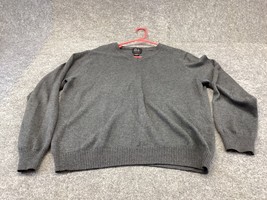 Jos. A. Bank Sweater Men’s Medium Charcoal Grey V Neck Pima Cotton Long Sleeve . - £13.19 GBP