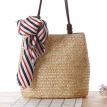 Summer 2022 New Women Straw Bag Beach Holiday Woven Shoulder Bags Versatile Bohe - £32.79 GBP