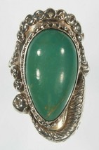 Beautiful Navajo Green Turquoise Sterling Ring Sz 6.75 - $103.94