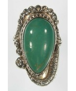 Beautiful Navajo Green Turquoise Sterling Ring Sz 6.75 - €89,96 EUR