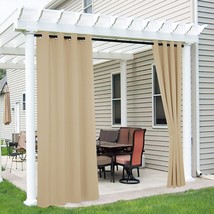 2 Panels Outdoor Curtains For Patio Waterproof, Blackout Thermal Insulated Outsi - £42.45 GBP