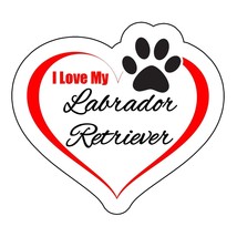 I Love My Labrador Retriever Paw Heart Sticker Car Bumper Decal Puppy Dog 3.5&quot; - £3.12 GBP