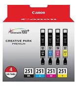 Canon CLI-251 BK/CMY 4PK Ink Cartridge Compatible MG6320 MG5420 MX922 MG... - €22,12 EUR
