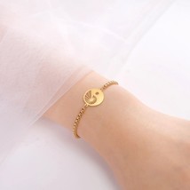 Yin Yang Bracelet Gold PVD Plate Surgical Stainless Steel Sacred Geometry Anklet - £10.38 GBP