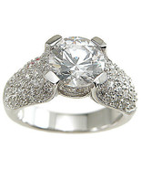 2.5 CT Sterling Silver Rhodium Finish CZ Antique Style Pave Wedding Ring - $1,221.19 MXN