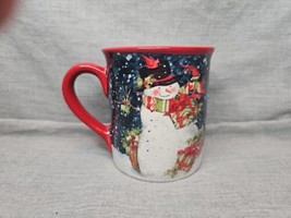 Certified International Snowman Christmas Mug, Blue/Red, 16 Fl Oz Microw... - $12.34