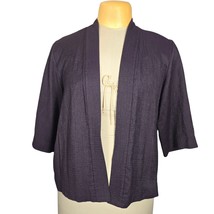 Eileen Fisher Petite Womens Large Open Front Bolero Jacket Purple Career... - $19.17