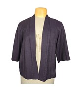 Eileen Fisher Petite Womens Large Open Front Bolero Jacket Purple Career... - $26.27 CAD