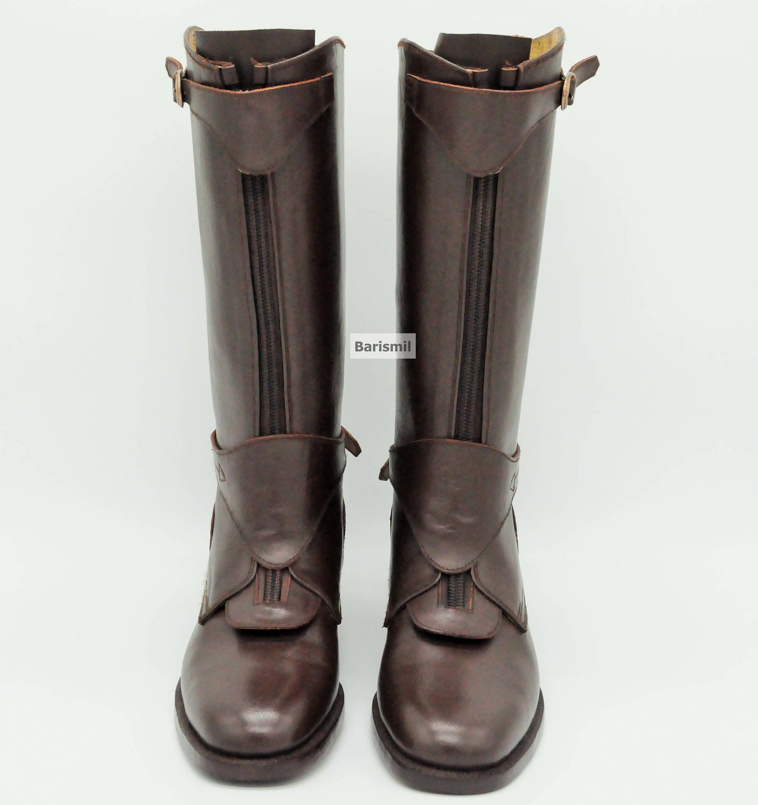 Handmade Leather Dark Brown men Polo Boots Custom Made Riding Boots