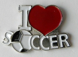 I Love Heart Soccer Football Lapel Pin Badge 3/4 Inch - £4.28 GBP