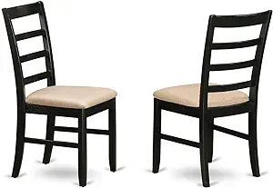 Parfait Dining Linen Fabric Upholstered Solid Wood Chairs, Set Of 2, Black - $241.99