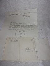 Vintage Letter From Ferd To August From Labb’s Motor Court 1954 - $1.99