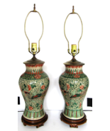Antique Chinese Ming Dynasty Famille Verte Phoenix Vase Table Lamps - a ... - $1,756.02 CAD