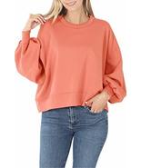 NioBe Clothing Womens Short Sweatshirt Balloon Sleeve Sweater (Ash Blue,... - £24.45 GBP