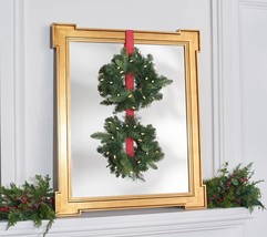 Bethlehem Lights (2) 12&quot; Overlit Wreaths w/ Color Flip LEDs in Green - £33.29 GBP