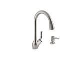 Kohler Barossa Single-Handle Pull-Down Sprayer Kitchen Faucet with Soap/... - $145.34