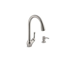 Kohler Barossa Single-Handle Pull-Down Sprayer Kitchen Faucet with Soap/... - $145.34