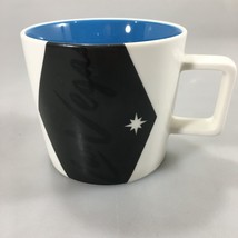 Starbucks Las Vegas 2014 White Black Coffee Mug Blue Inside 14 oz  - £17.32 GBP