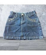 Childrens Place Jean Skirt Girls Size 5 Med Wash Denim Adjustable Waist - £7.08 GBP