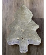 AKCAM Turkish Glass Holiday Tree White Serving Plater 15” Height, Christmas - £25.65 GBP