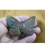 (Y-BUT-724) Brown green red jasper BUTTERFLY figurine gemstone love butt... - $24.99
