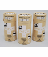 3x Patch Kids Kid Design (Pandas) Bamboo/Coconut Oil Adhesive Bandage St... - $309.74 MXN
