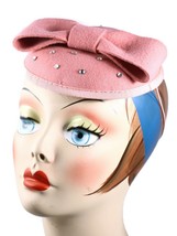 Pink Pillbox Fascinator Tilt Hat - Retro Style Party, Wedding, Church - Hey Viv - £14.95 GBP