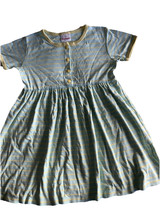 HANNA ANDERSSON Yellow Green striped dress size 130cm 8 Play dress day d... - $23.75