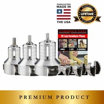 Lumberjack Tools 1", 1-1/2" & 2" Pro Master Kit PSK3 Log Furniture Tenon Cutter - $590.52 CAD