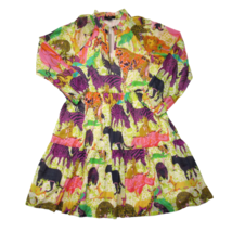 NWT J.Crew Tiered Popover in Natural Yellow Pink Ratti® Safari Print Dress XS - $118.80